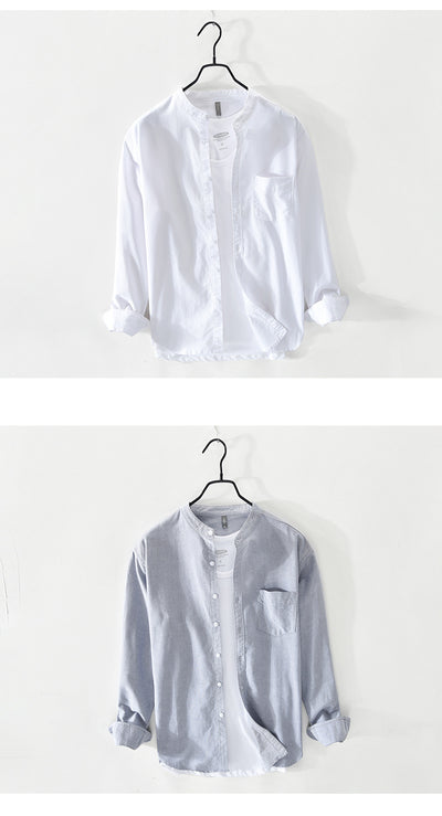 Camisa Casual con Cuello Mao Talla S para Hombre - Image 12