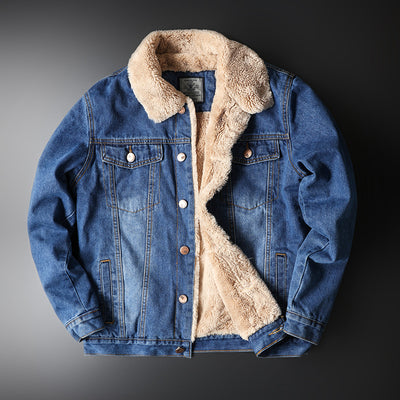 Chaqueta Denim Forrada en Fleece - Estilo Clásico para Otoño e Invierno