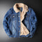 Fleece-Lined Denim Jacket - Classic Style for Fall and Winter