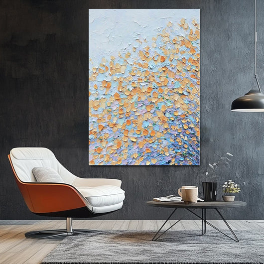 Cuadro Abstracto Pintado a Mano con Flores Modernas - Arte de Pared sin Marco - Image 6