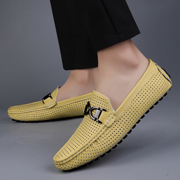 Sandalias de Cuero Suave para Hombre con Suela Transpirable