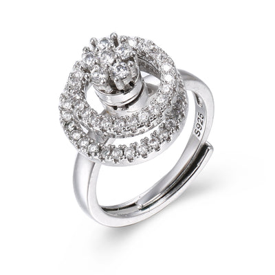 Anillo de Plata Esterlina para Mujer con Doble Círculo Giratorio - Image 5