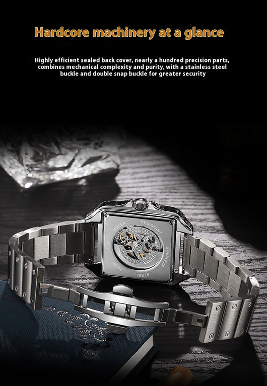 Reloj Automático de Diseño Cuadrado con Diamantes - Image 19