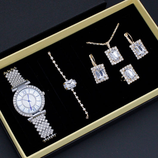Reloj Mujer Diamantes Patrón Romano Lujo Ligero - Set Joya con Pulsera - Image 4