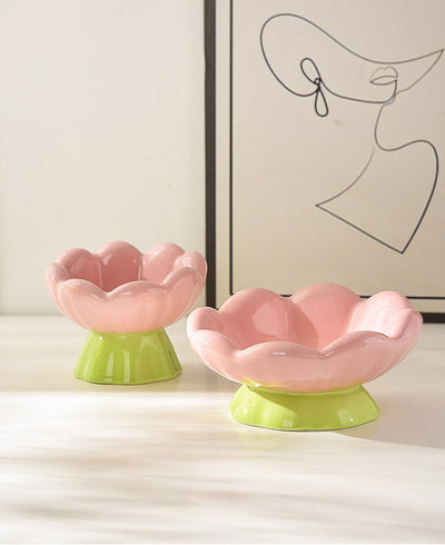 Comedero Elevado para Gatos de Cerámica Rosa - Diseño Inclinado Anti-Vómito y Fatiga de Bigotes - Image 16