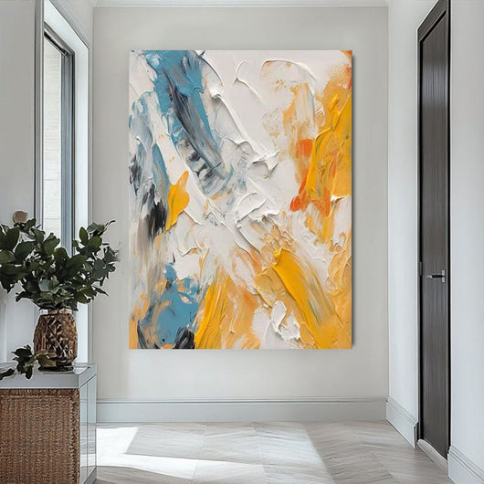 Cuadro Abstracto al Óleo Pintado a Mano sin Marco para Sala Moderna - Image 6