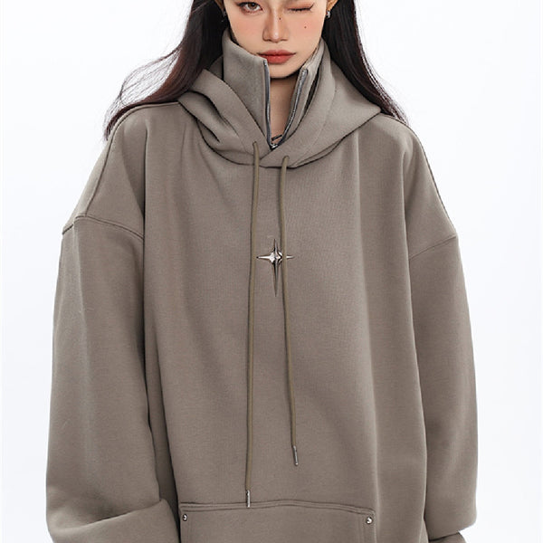 Sudadera con Capucha de Diseño Metálico