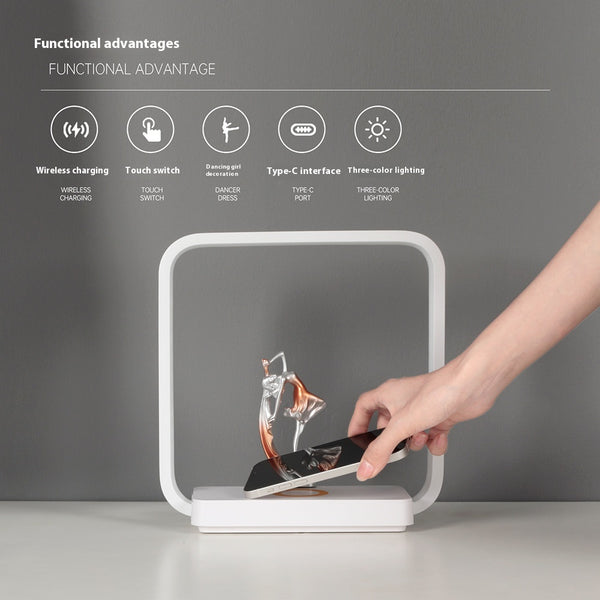 Lámpara Ambiental 2 en 1 con Cargador Inalámbrico para Celular