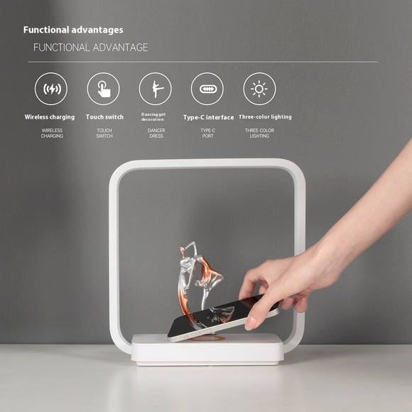 Lámpara Ambiental 2 en 1 con Cargador Inalámbrico para Celular