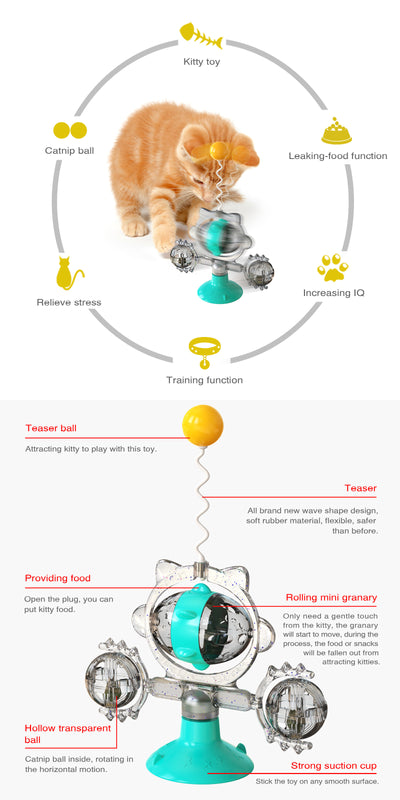 Juguete Interactivo para Gatos con Pelota Dispensadora y Ventosa - Image 8