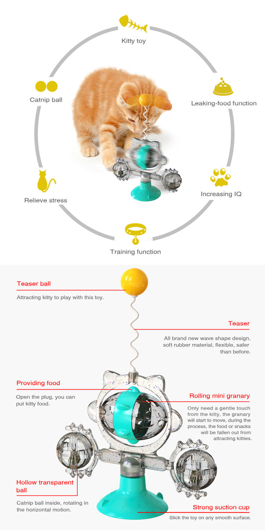 Juguete Interactivo para Gatos con Pelota Dispensadora y Ventosa - Image 8