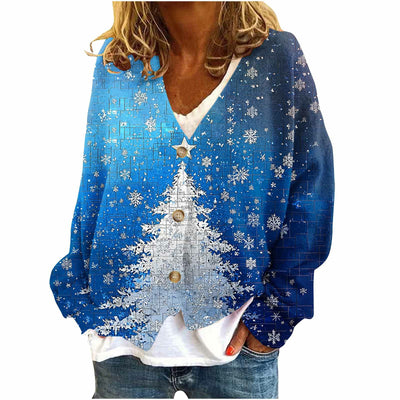 Suéter Tipo Chaqueta Casual de Cuello V Holgado para Mujer - Image 2