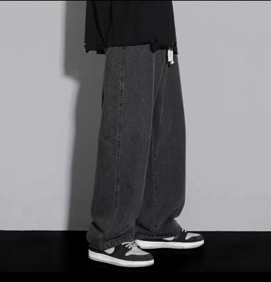 Pantalón Jeans Hombre Corte Recto Ancho Suelto con Caída - Image 8
