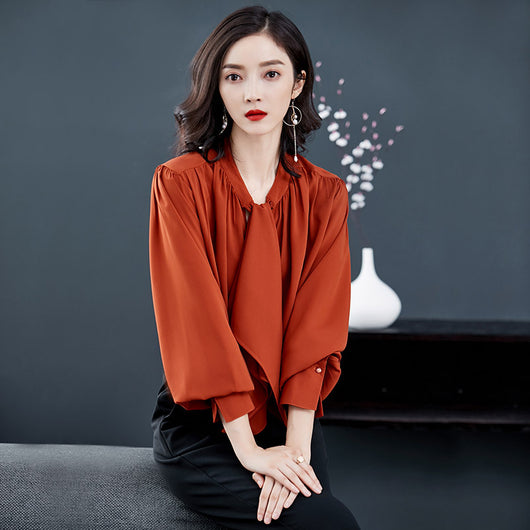 Blusa de Gasa Manga Larga para Mujer - Ideal para Otoño - Image 8