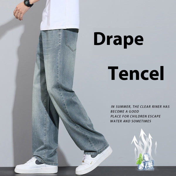 Pantalones Anchos de Seda Helada Casual Transpirables