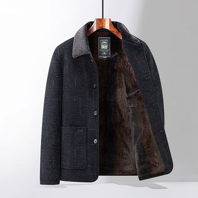Abrigo Acolchado de Chenilla para Hombre Adulto Mayor - Chaqueta Térmica Forrada en Felpa - Image 6