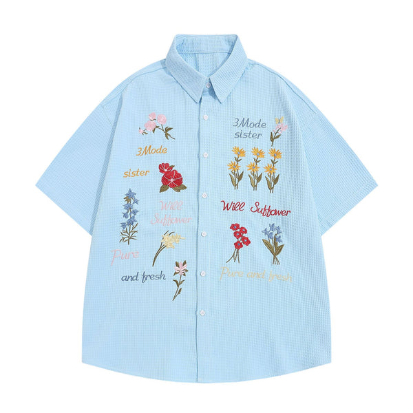 Camisa de Cuadros Retro con Bordado de Osito - Manga Corta Verano - Image 5