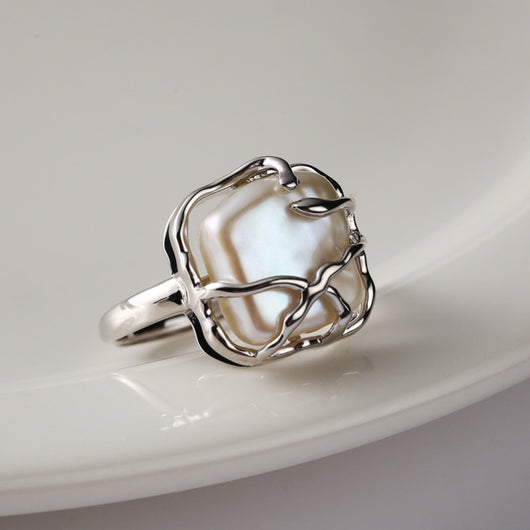 Anillo de Plata Esterlina con Perla Engarzada - Image 12