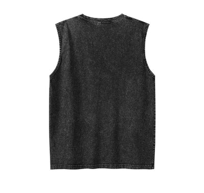 Camiseta sin mangas suelta desgastada estilo americano para hombre - Image 13