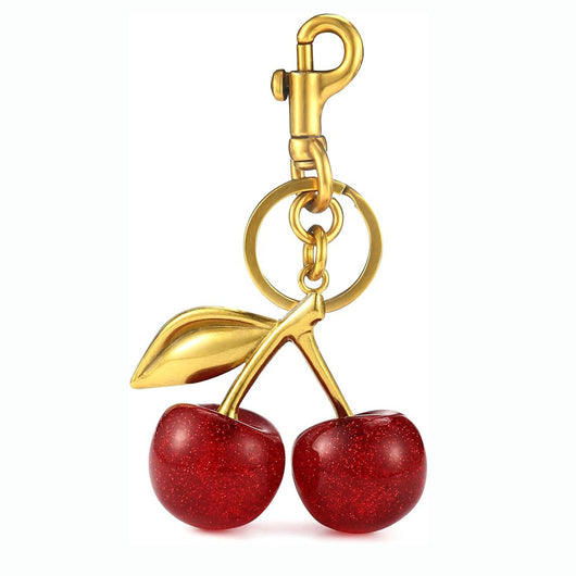 Llavero 3D de Aleación para Bolso - Dije Cereza Elegante para Mujer - Image 2