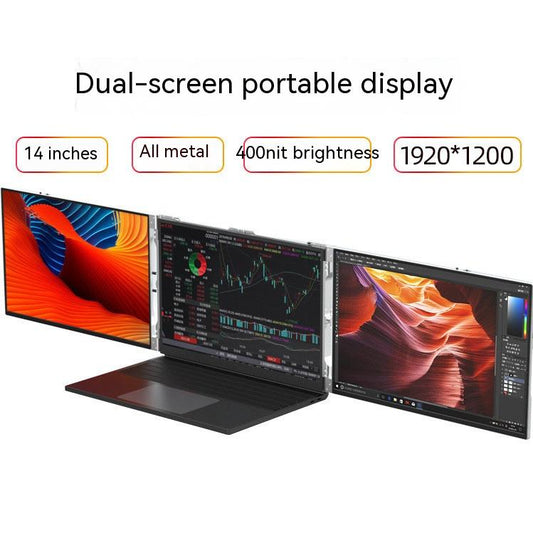 Monitor Portátil Ultrafino 14 Pulgadas Triple Pantalla con Diseño Metálico