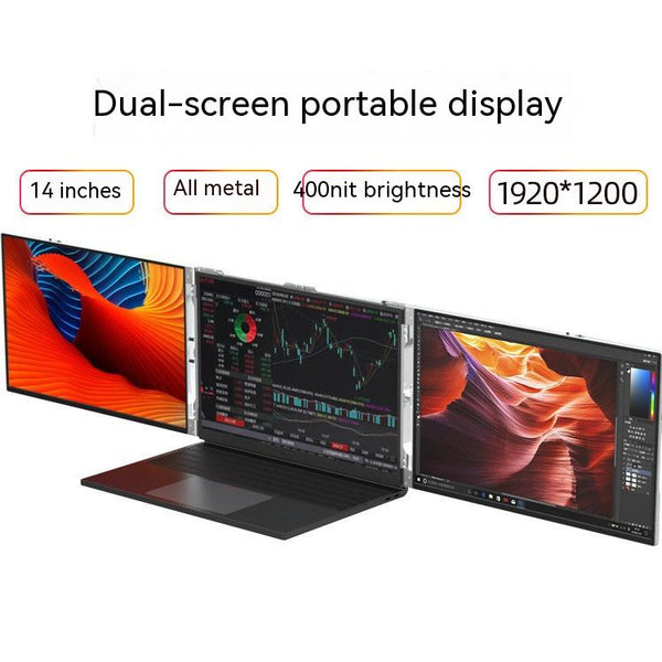 Monitor Portátil Ultrafino 14 Pulgadas Triple Pantalla con Diseño Metálico