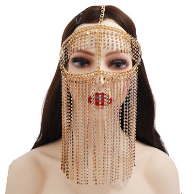 Cadena de Cabeza Punk con Strass y Borlas - Estilo Europeo y Americano - Image 2