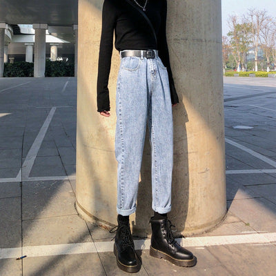 Pantalones Anchos Talle Alto Estilo Coreano con Efecto Reductor - Corte Recto Oversized - Image 4