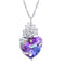 Collar de Plata 925 Corazón Cristal Castillo del Amor - Diseño Europeo Elegante