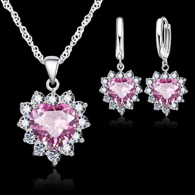 Conjunto de Aretes y Collar en Forma de Corazón - Image 15