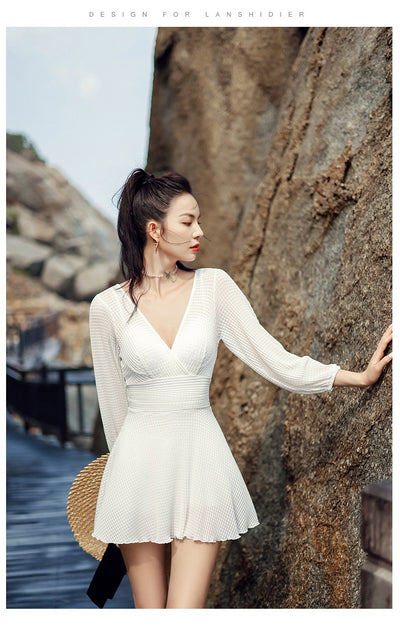 Traje de Baño Coreano Manga Larga con Control de Abdomen y Push Up - Image 19