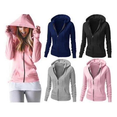 Sudadera Hoodie Larga Mujer - Abrigo Casual de Color Liso