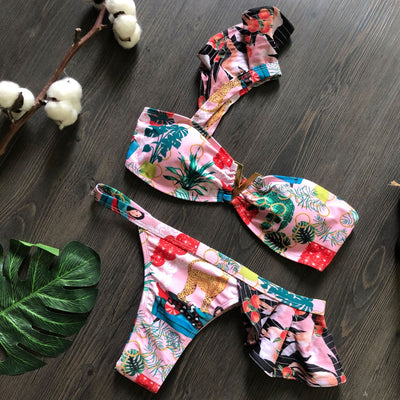 Bikini para Dama con Estampado Industrial y Espalda Descubierta - Image 6