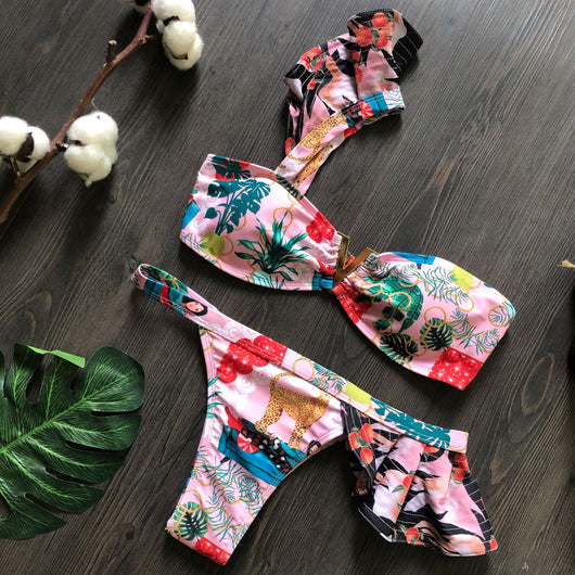 Bikini para Dama con Estampado Industrial y Espalda Descubierta - Image 6