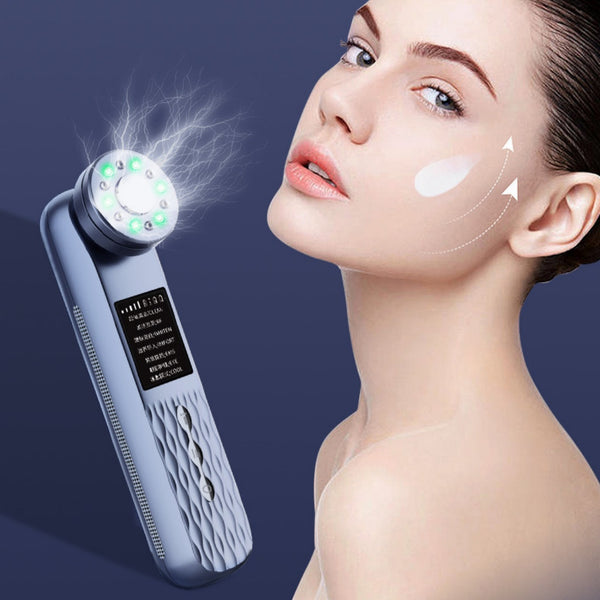 Masajeador Facial RF con Luz LED, Radiofrecuencia y Microcorriente