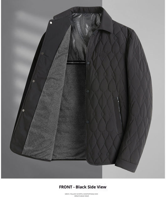 Chaqueta Acolchada de Negocios con Diseño Geométrico para Hombre - Image 22