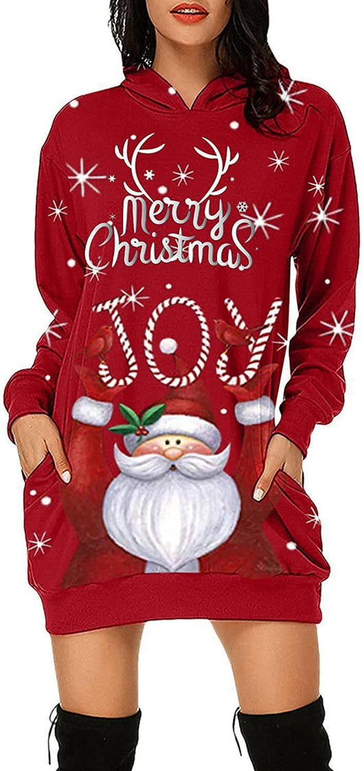 Vestido Sudadera Navideño con Capucha para Mujer - Manga Larga Otoño - Image 10