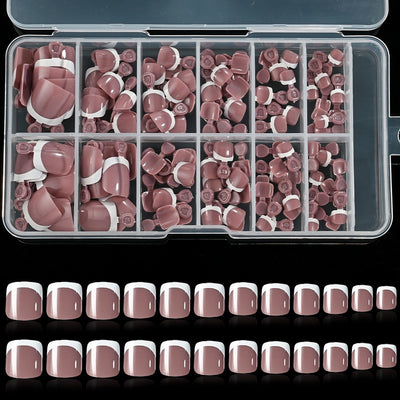 Uñas Postizas Cuadradas Cortas - 120 Piezas Francesas Blanco Premium - Image 37