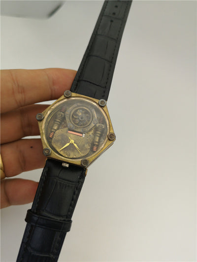 Cinturón Steampunk de Cuero Genuino para Hombre con Reloj de Cobre - Image 11