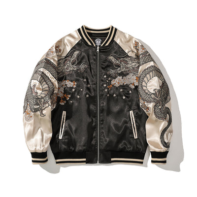 Chaqueta Estilo Chino Bordada para Hombre en Poliéster