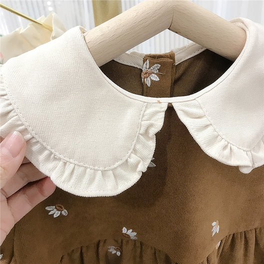 Vestido Infantil Elegante con Cuello de Encaje - Image 18