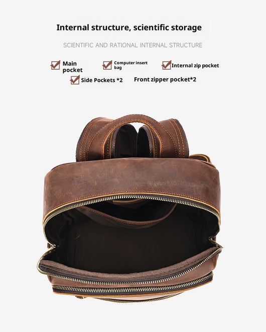 Mochila de Cuero para Hombre con Gran Capacidad - Image 18