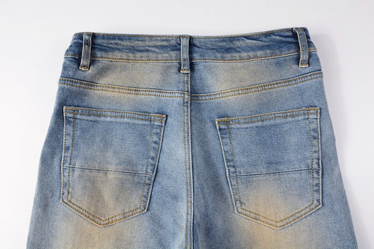 Jeans Vintage con Parches de Strass y Tinta Splash - Estilo Europeo Americano - Image 17