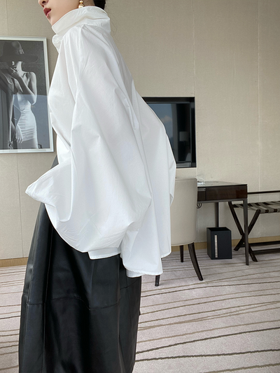 Blusa de Algodón Puro Blanca con Mangas Farol - Diseño Minimalista Versátil - Image 12