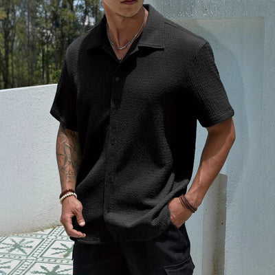 Camisa Casual Retro Resort con Cuello Solapa para Hombre - Image 2
