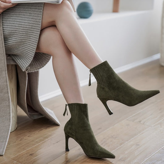Botines Stiletto Puntiagudos para Mujer - Elegancia y Estilo - Image 8