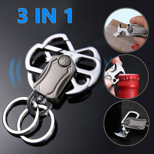 Llavero 3 en 1 Spinner Fidget con Navaja y Abridor de Botellas