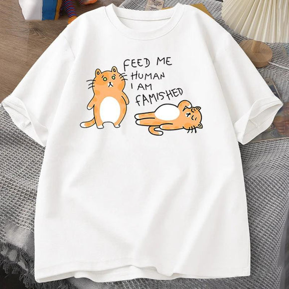 Camiseta Estampada con Gatos Divertidos para Hombre y Mujer