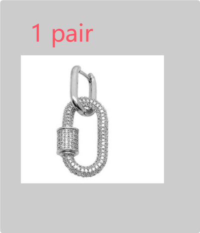 Aretes de Diamantes Completos tipo Carabiner - Image 7