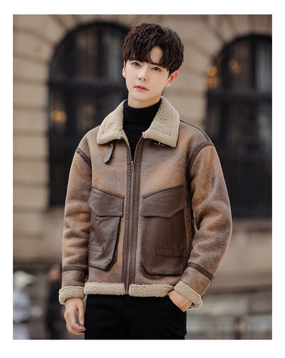 Abrigo Casual de Cuero y Pelaje para Hombre - Image 11